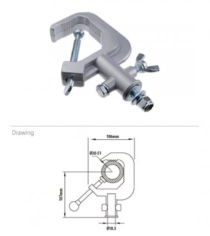 KUPO C-05  Hák Aluminium Alloy Clamp
