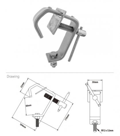 KUPO C-12 Heavy Duty Steel Clamp
