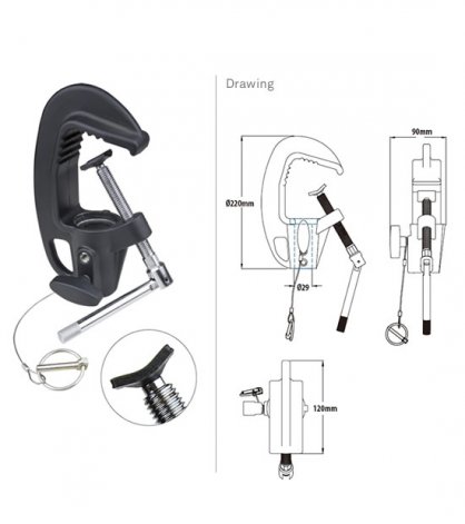 KUPO KCP-100B T.V. Clamp - Black